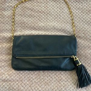 Michael Kors chain link leather shoulder back. Gold chain strap